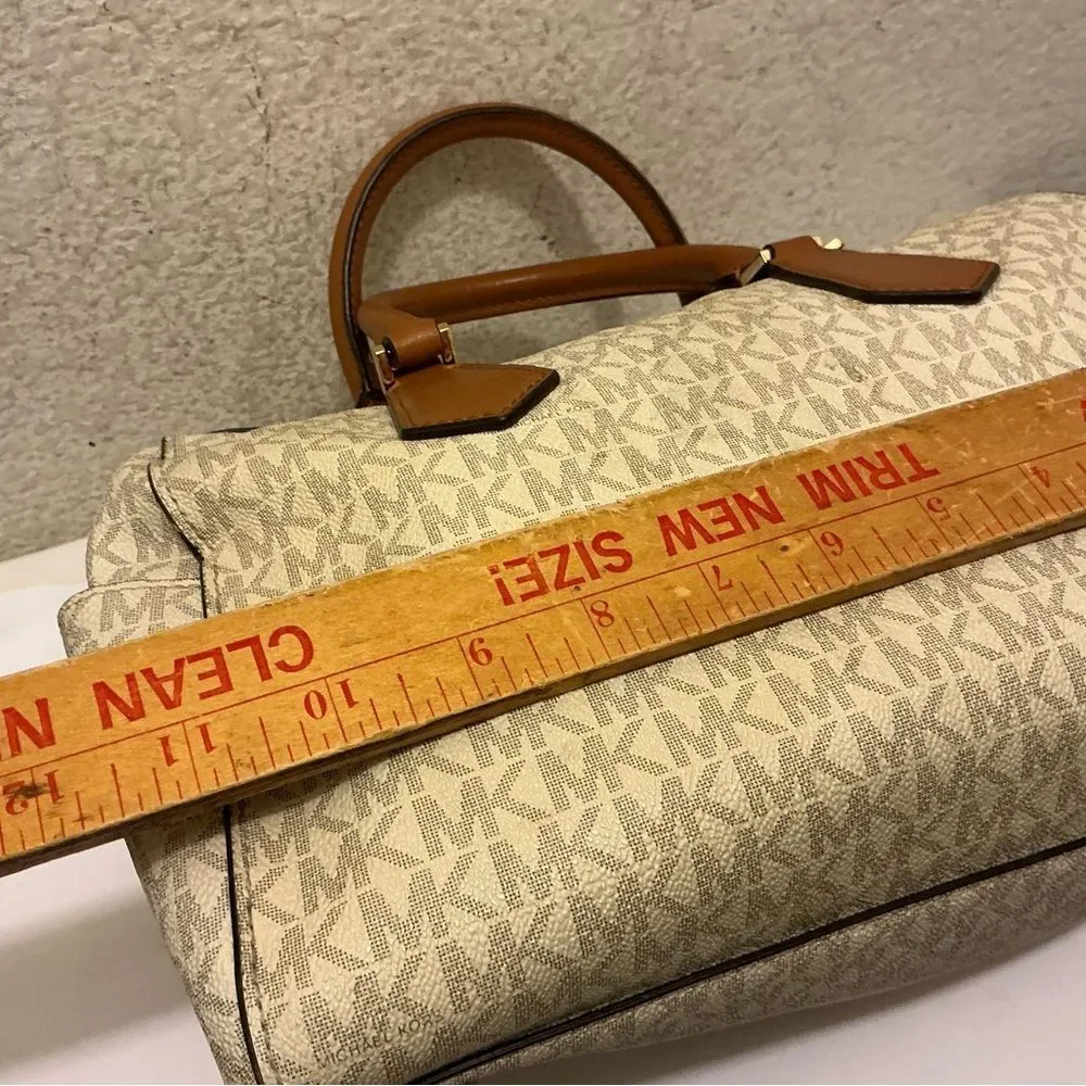 Michael Kors Tan and Brown Signature Satchel